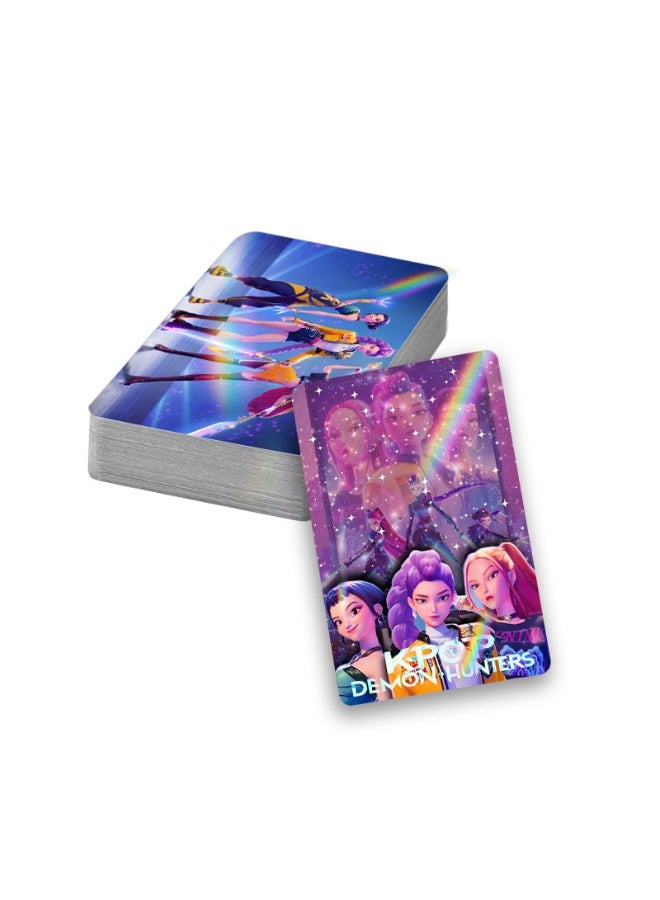 12 Sheets/Set KPop Demon Hunters Stickers and 50 Cps Laser Flash Card for Journal Handbook Anime Collection - Image 2